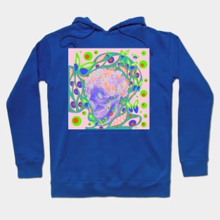 floral skull in pink landscape ecopop Hoodie